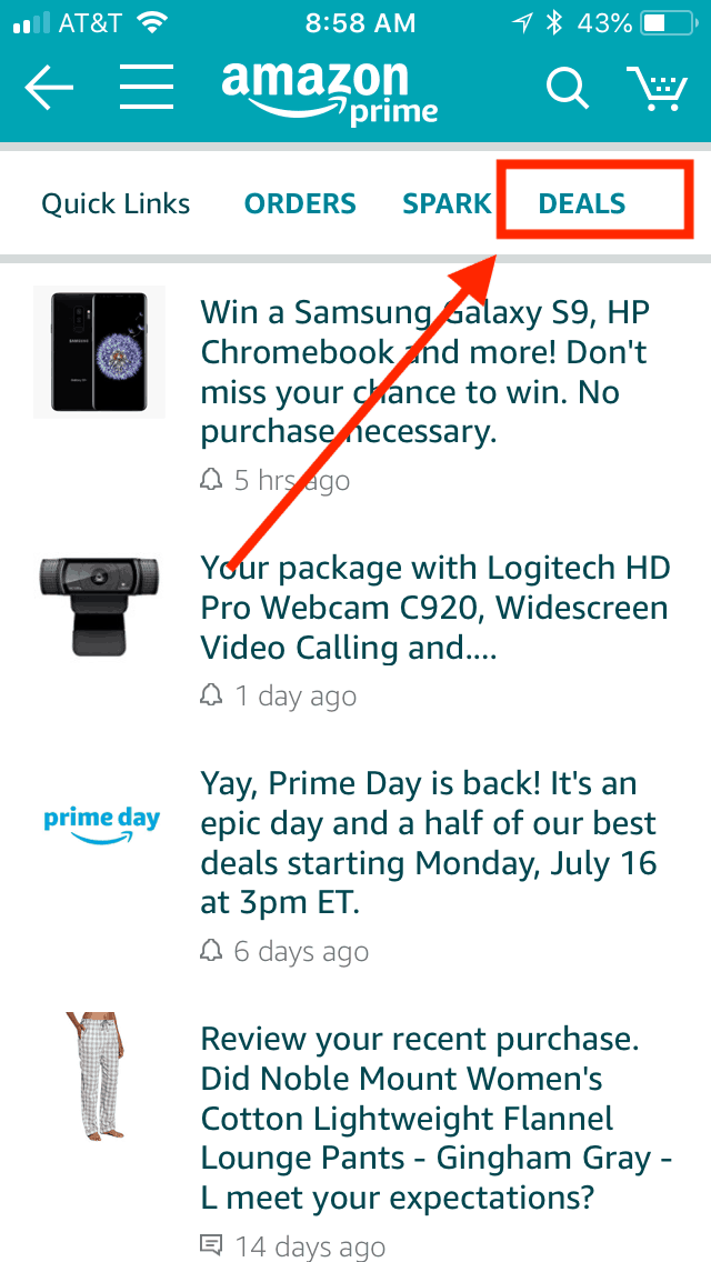 Amazon App deals section